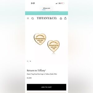 Tiffany & Co. Heart Tag Earrings in Gold
